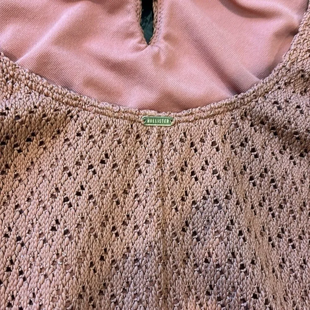 Hollister Lace up Crochet One Piece NWOT Large Beach Swim Vacation​​​​​​​​​​​​​